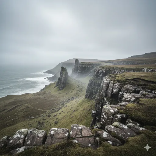 Illustrazione generata da Suno per An Sciath aig Ceann Fhithphuill